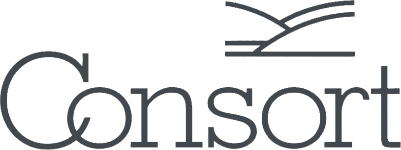 Black and white Consort Logo