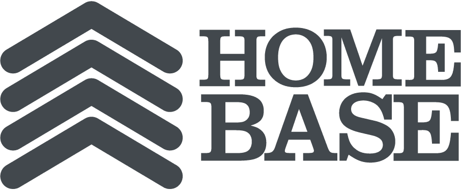 black and white Home Base logo
