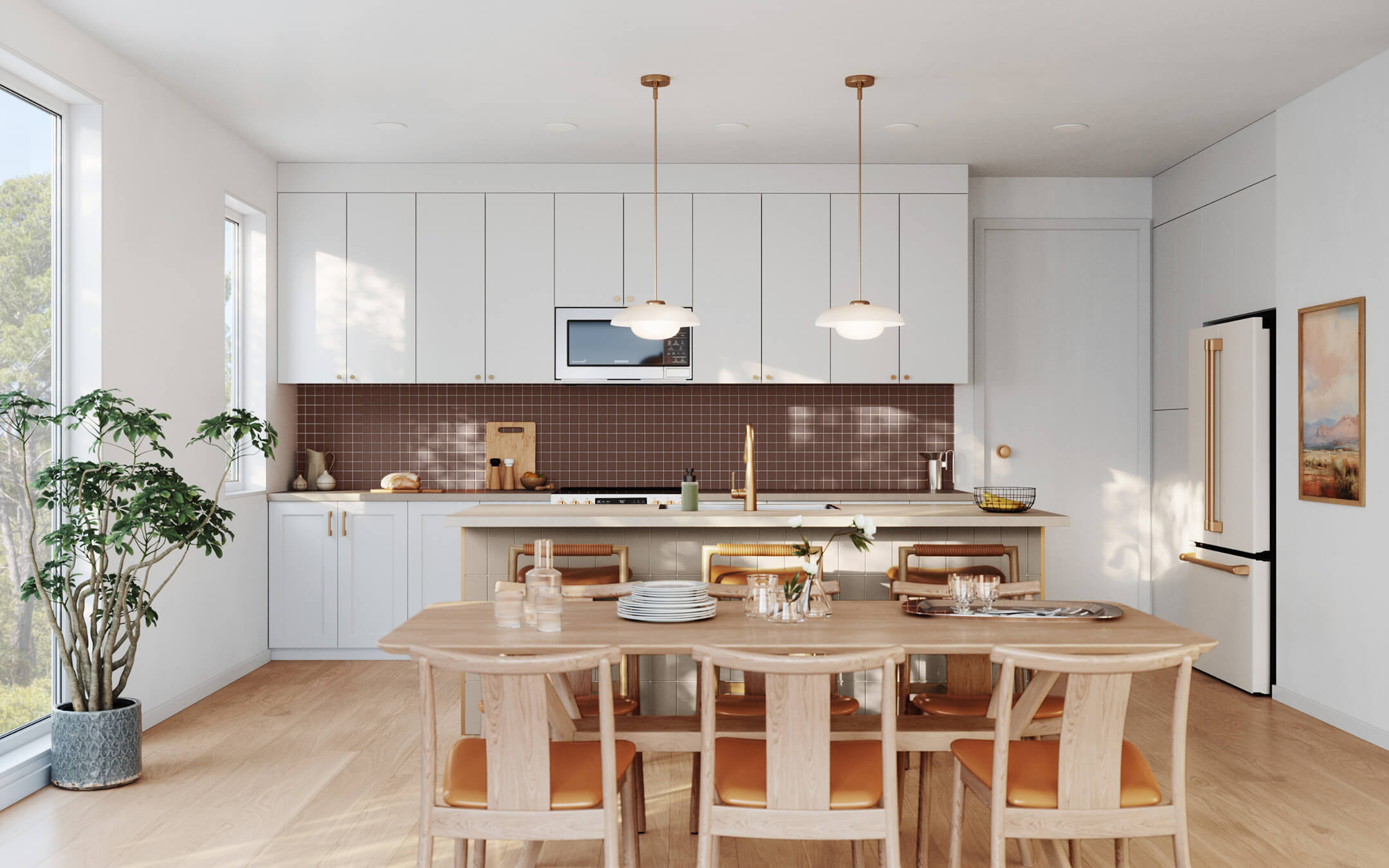 Modern kitchen interior in East Austin luxury townhome – Mira Residences
