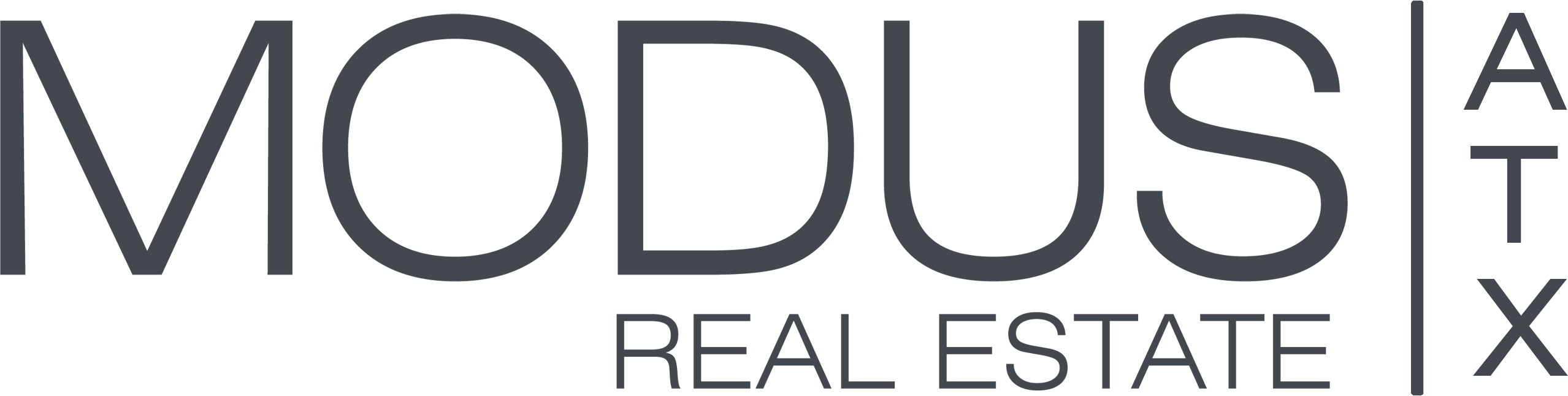 Black and white Modus Real Estate - ATX logo