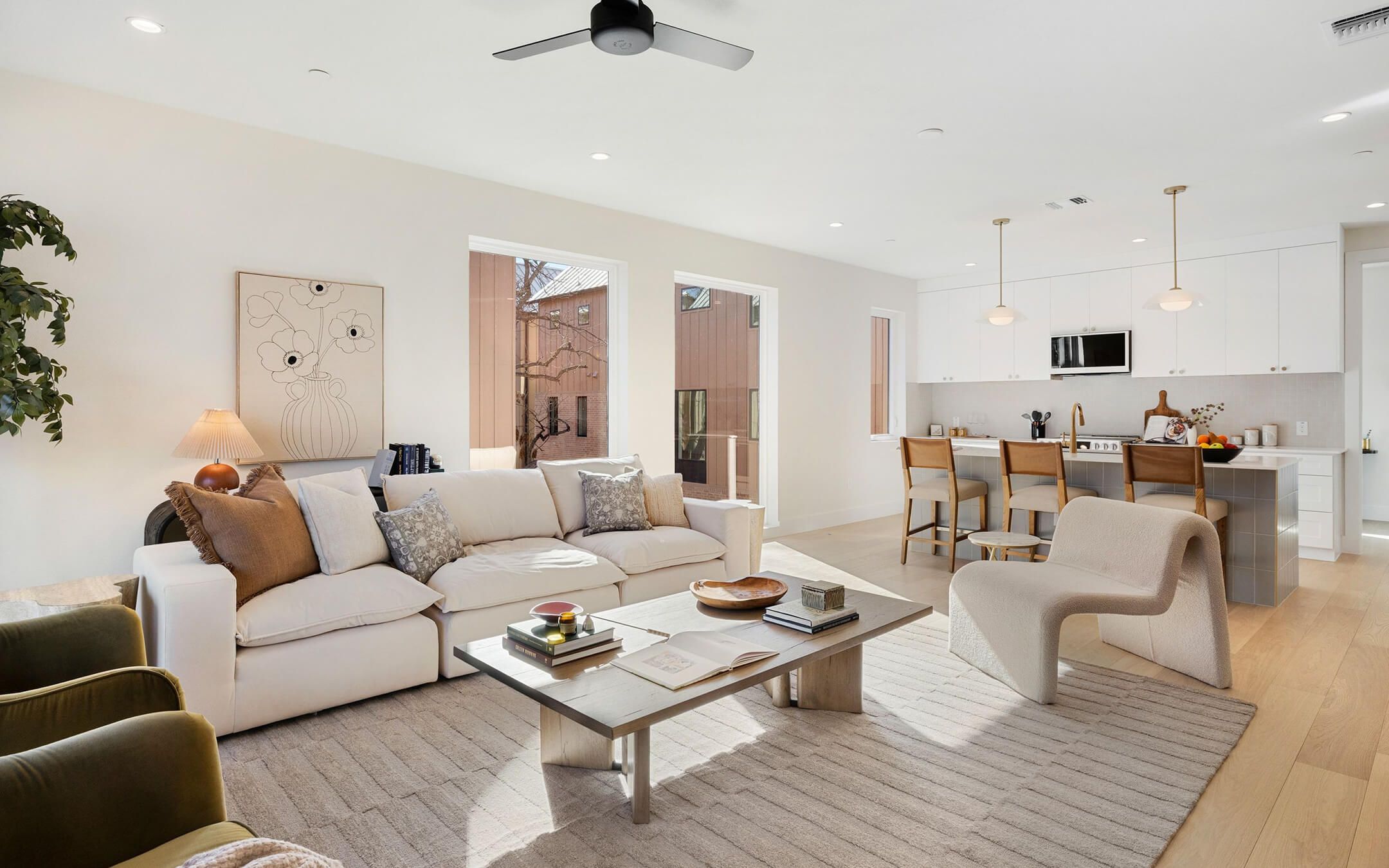 Modern kitchen interior in East Austin luxury townhome – Mira Residences