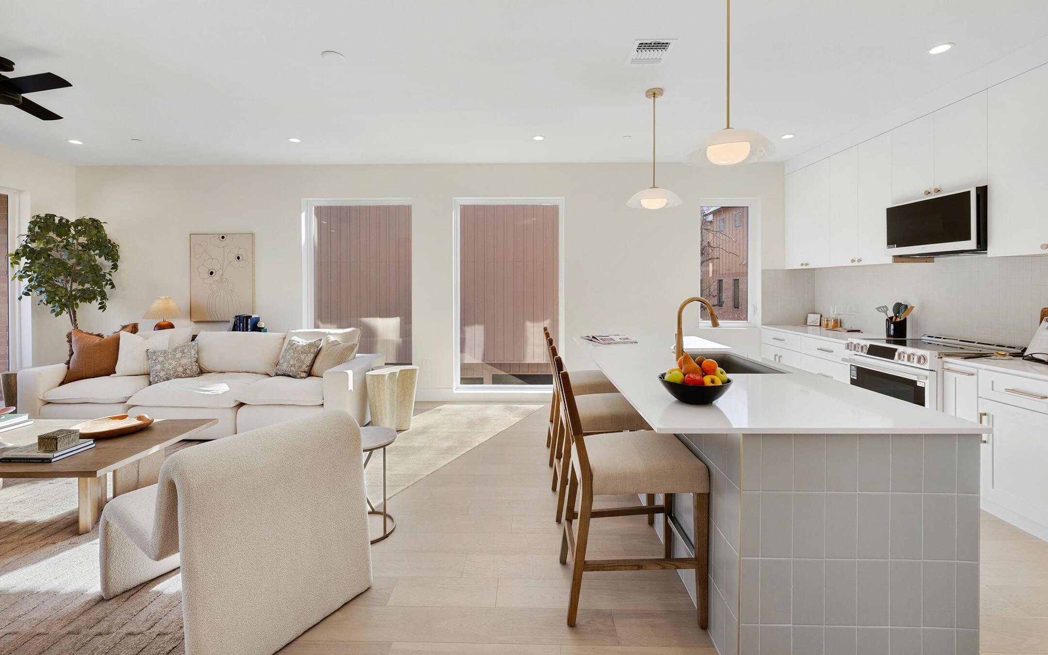 Modern kitchen interior in East Austin luxury townhome – Mira Residences